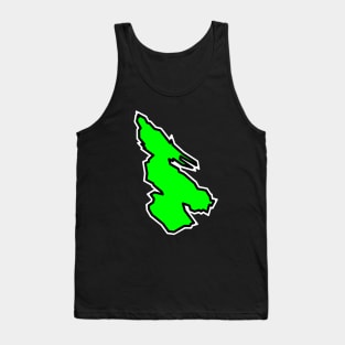 Salt Spring Island in a Simple Silhouette - Colourful Lime Green - Salt Spring Island Tank Top